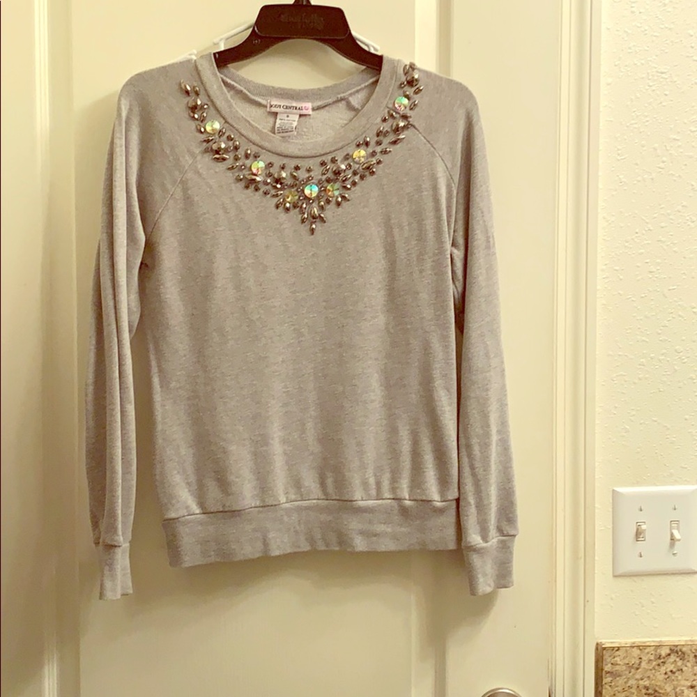 Gemstone beaded sweatshirt